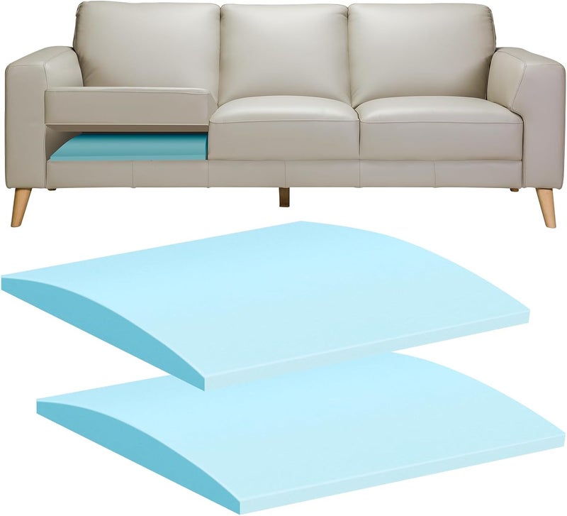 RA RUNNING ALIEN Couch Cushions Support for Sagging Seat 20"X 20"Insert pads Supports Board Sofa Furniture seat Cushion Under Sag Repair, Curved High Density Foam Replacement for Sectional Loveseat Chair Blue Set of 2 - Image 1